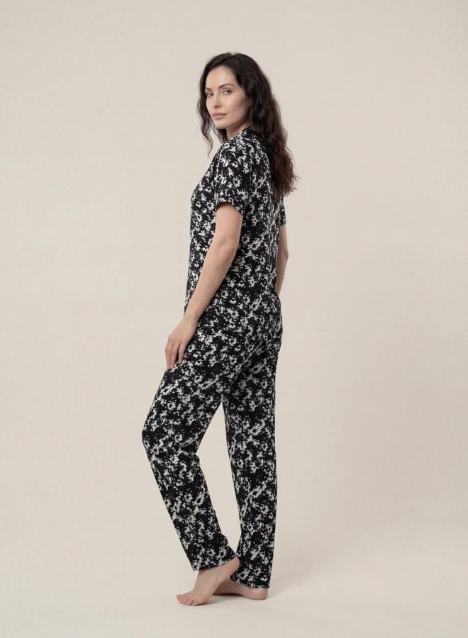 ميش طقم بيجاما من بنطال وقميص قطن بطبعة زهور - Image 3